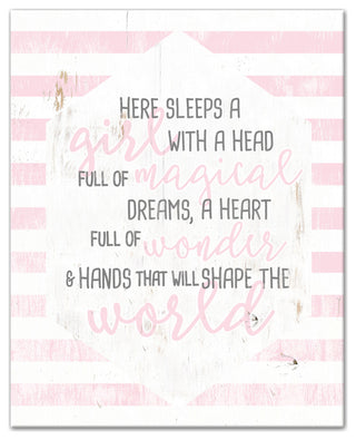 Here Sleeps A Girl 16x20 Canvas Wall Art