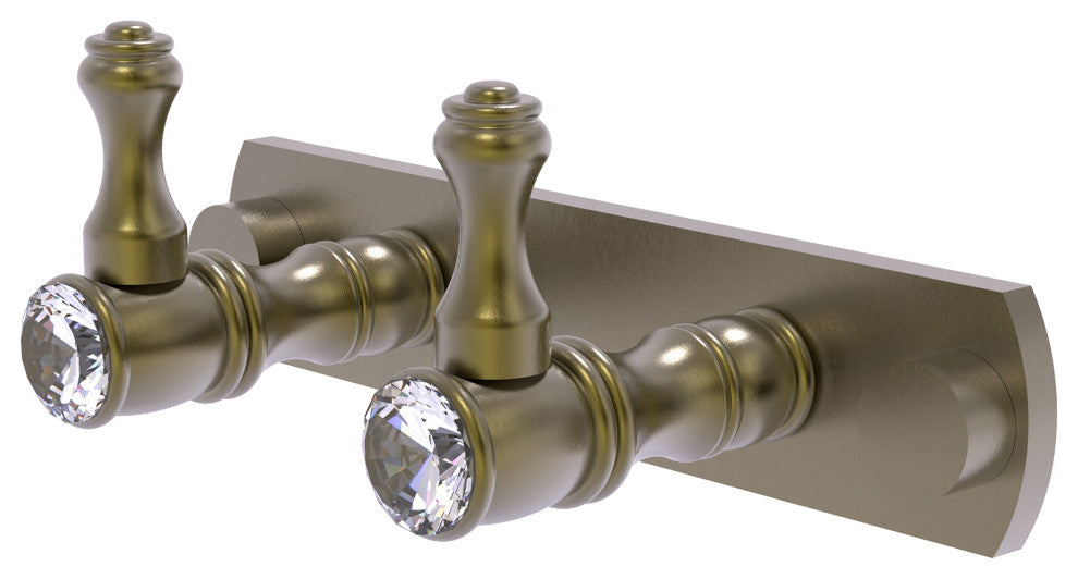 Carolina Crystal 2 Position Multi Hook, Antique Brass