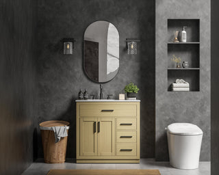 Home Living 36" Single Bathroom Vanity, Honey Brown