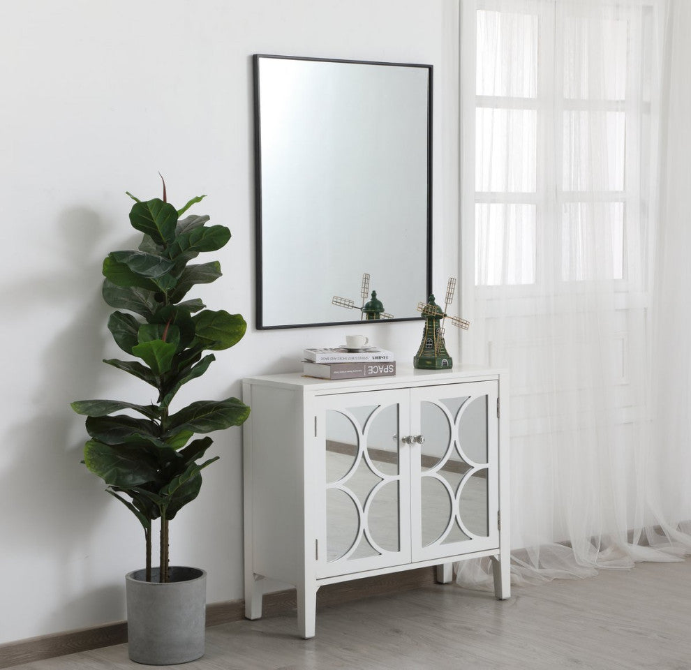 Elegant Decor MR43036BK Metal Frame Rectangle Mirror, 30", Black