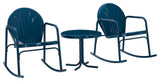 Griffith 3-Piece Outdoor Rocking Chair Set, Navy Gloss