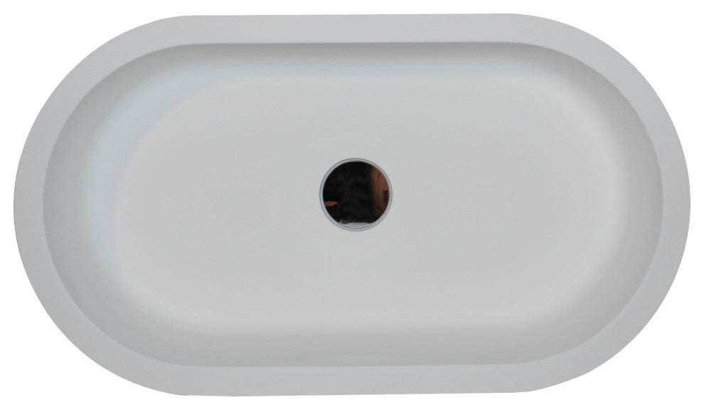 ANZZI Matoko 1-Piece Solid Surface Vessel Sink, Matte White