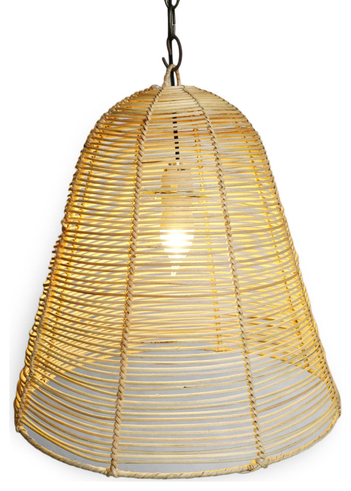 Wicker Strip Bell Lantern Medium