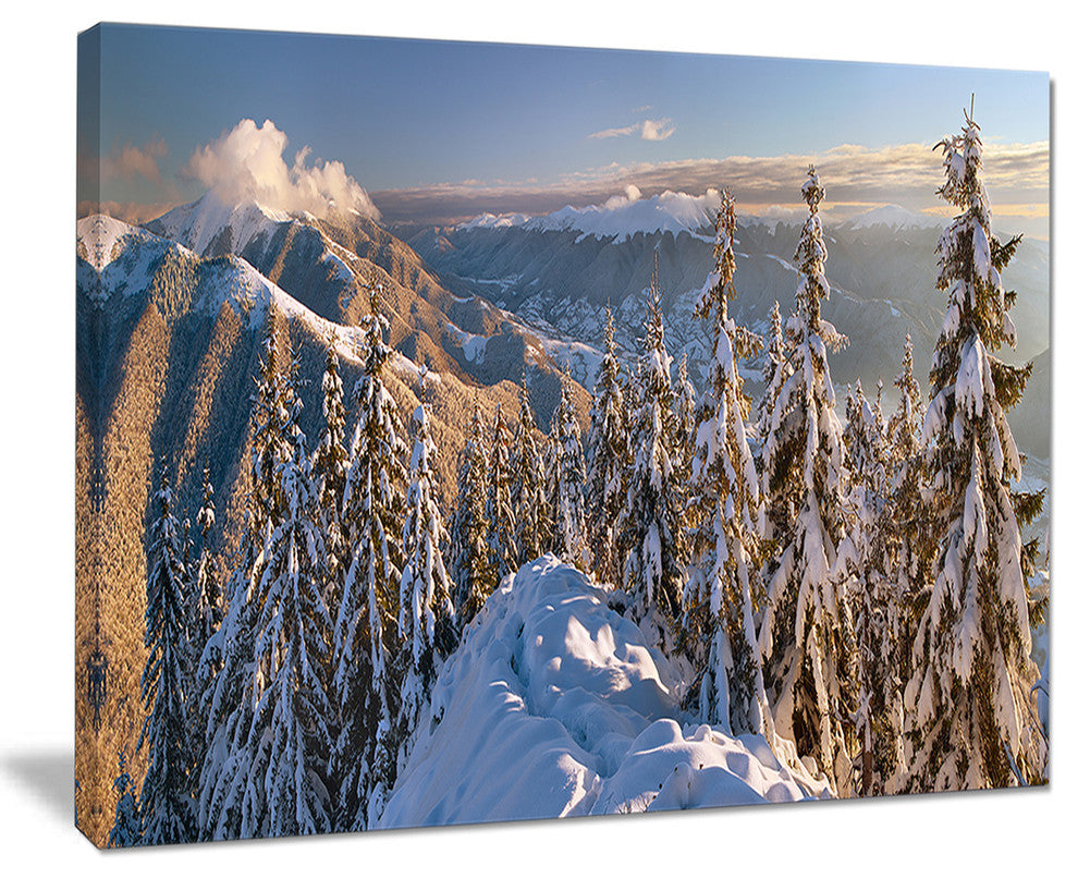 "Winter Carpathians Panoramic View" Landscape Wall Art, 20"x12"