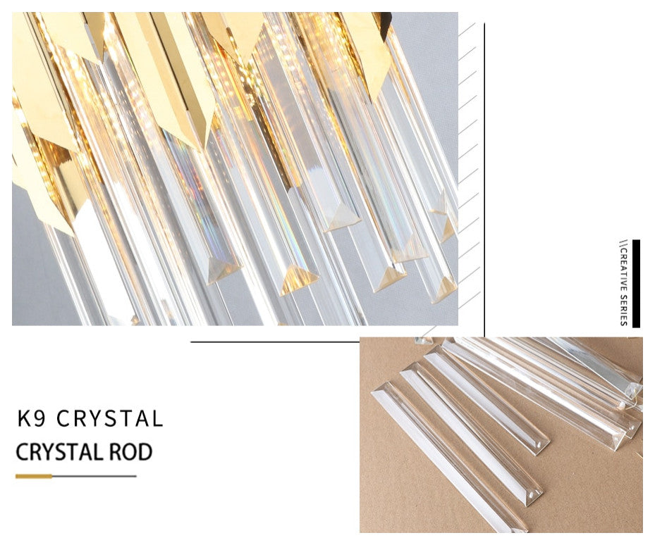 Gold Plated Crystal Pendant Fixture By Morsale