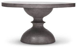 Urbia Mixx Concrete Spindle 59" Round Dining Table, Dark Gray