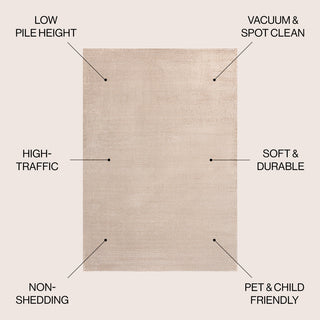 Cole Modern Minimalist Pinstripe High-Low Area Rug