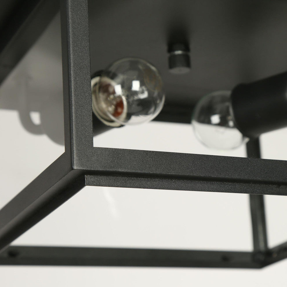 LNC 2-Light 11" Matte Black Square Modern/Contemporary LED Flush Mount Light