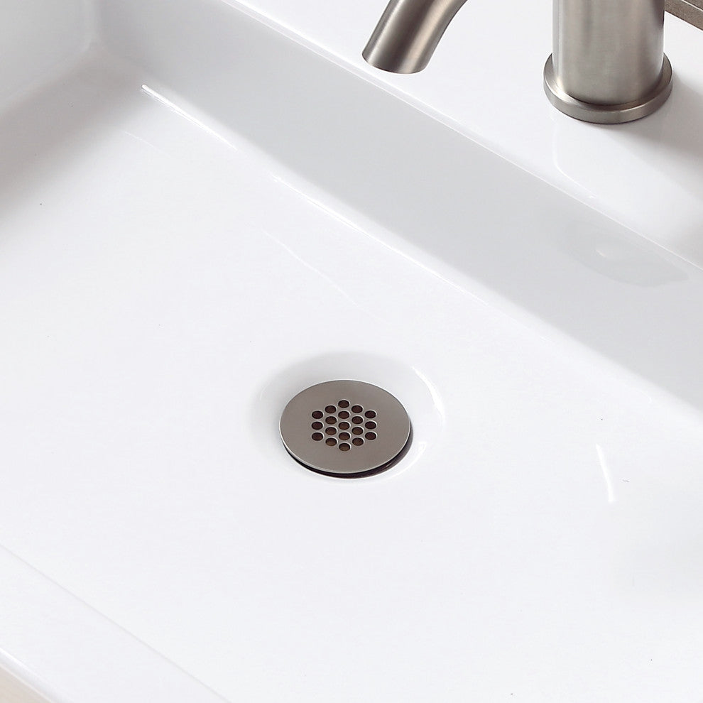 Bathroom Faucet Grid Drain Strainer Without Overflow, Brushed Nickel