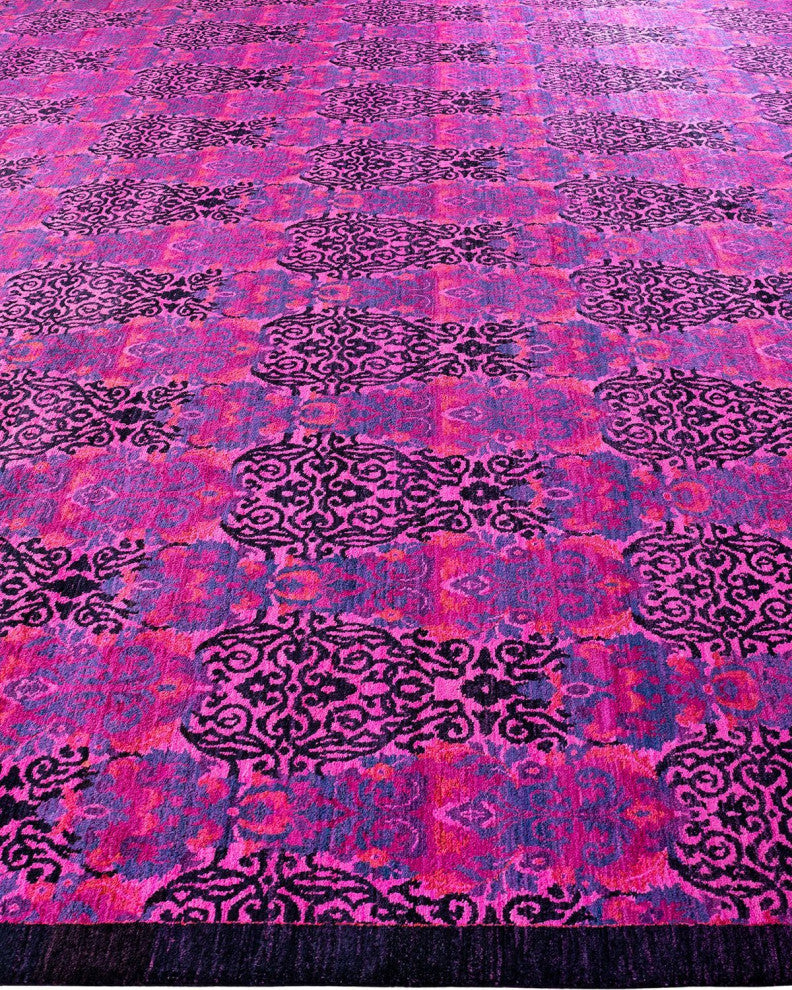 Vibrance, One-of-a-Kind Hand-Knotted Area Rug Pink, 11'10"x15'8"