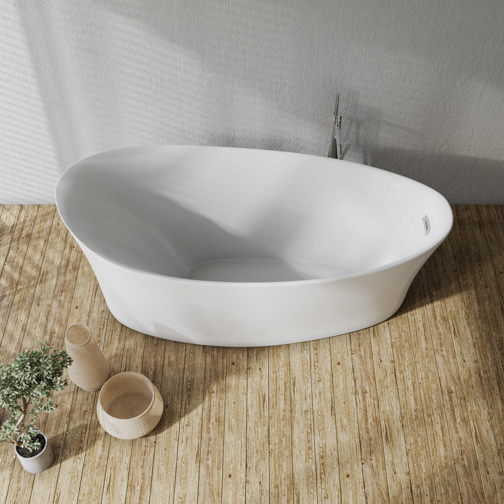 Loja 67" x 33" Soaking Bathtub, White Finish