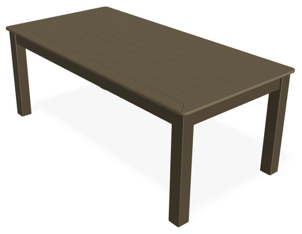 24" x 48" Marine Grade Outdoor Coffee Table, Beachwood