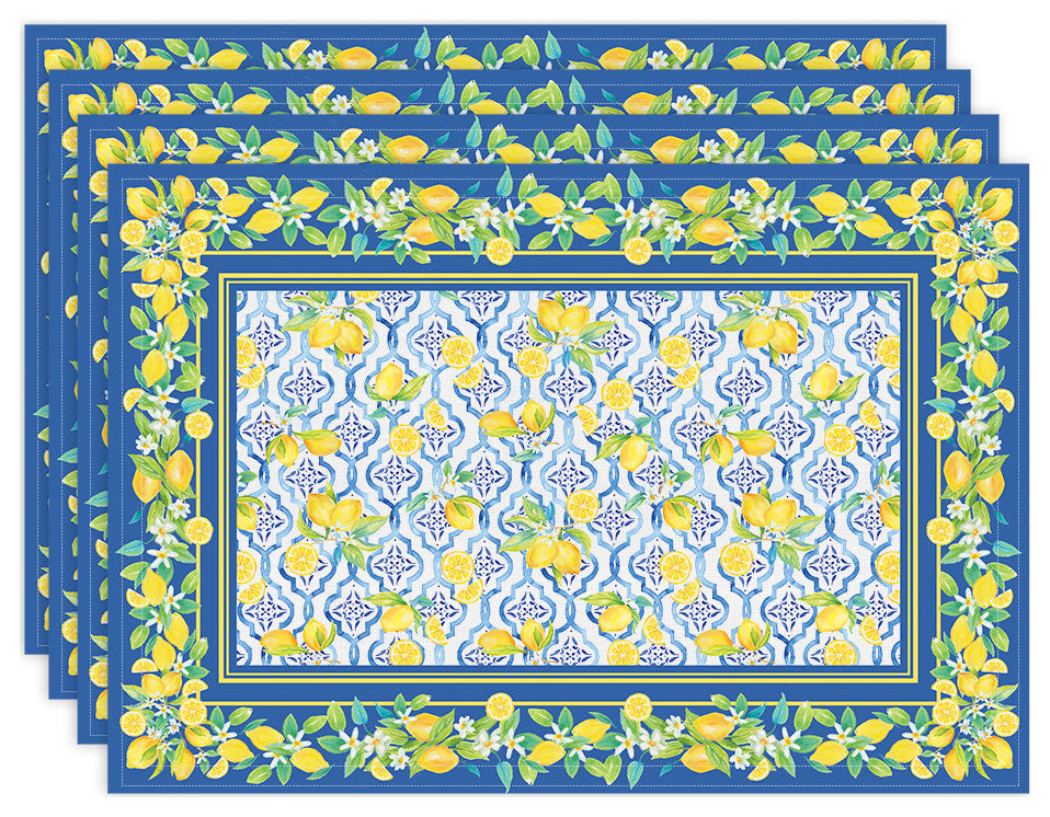 Laural Home Lovely Lemons 13x19 Placemats