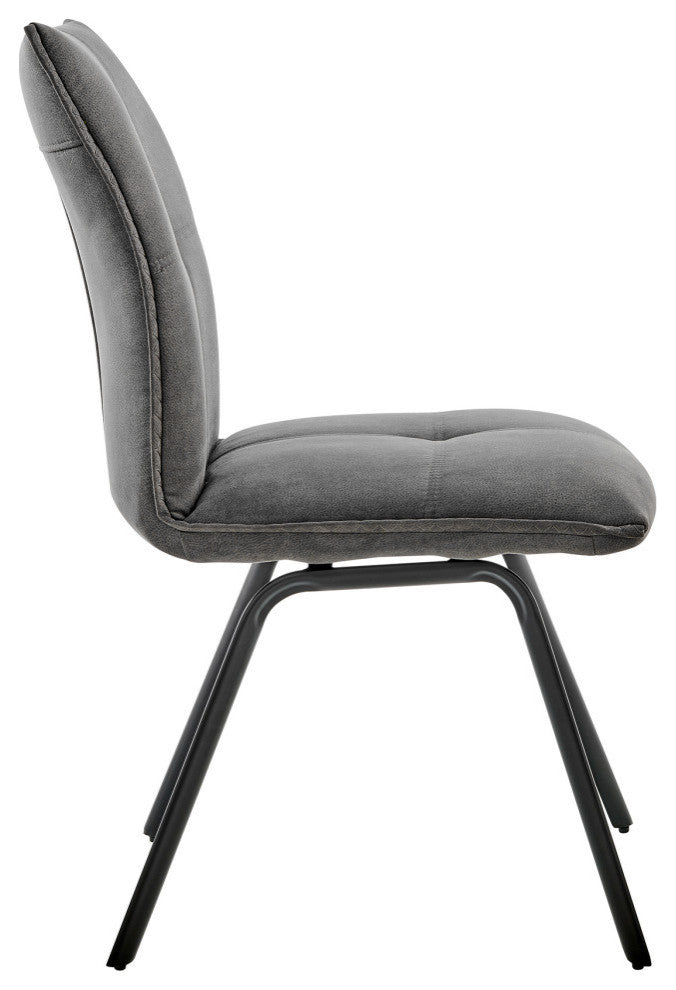 Rylee Dining Room Accent Chair With Black Finish Set of 2, Gray