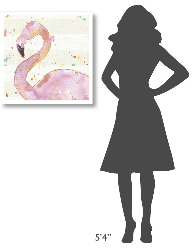 "Flamingo Fever III no Words" Digital Paper Print by Anne Tavoletti, 26"x26"