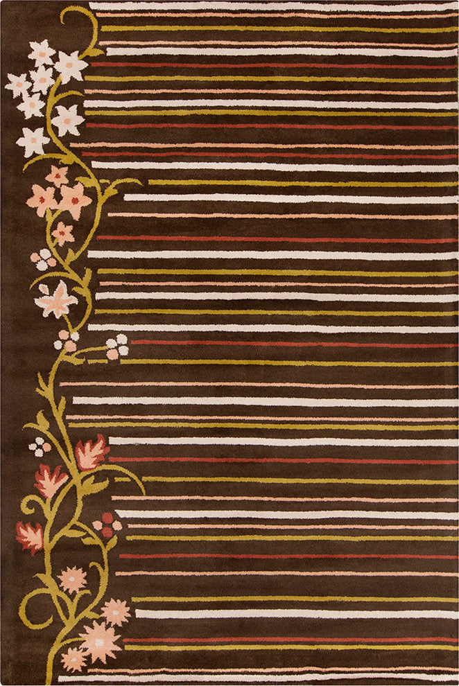 Allie Floral Contemporary Area Rug, 5'x7'6"