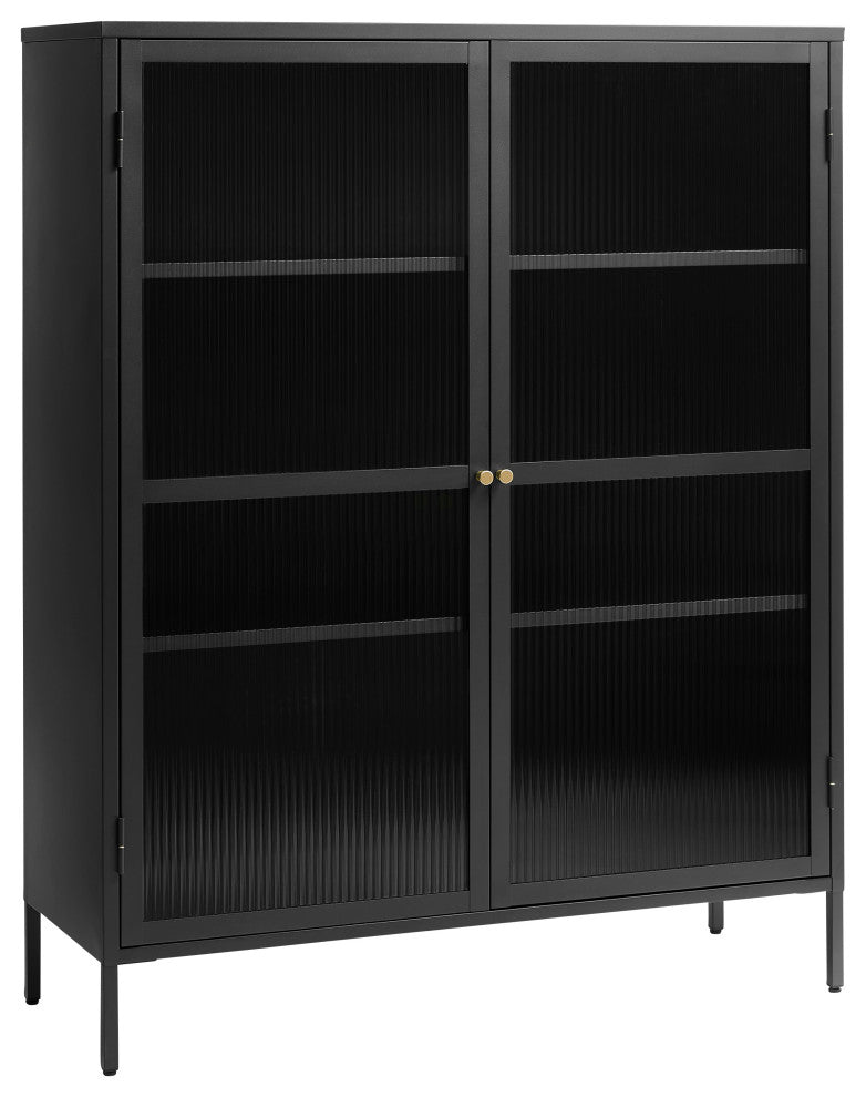 Metal & Glass 55" Display Cabinet, Black