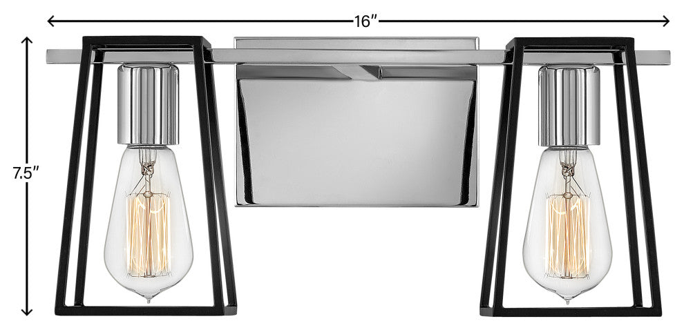 Hinkley Filmore Small Two Light Vanity, Chrome