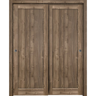 Sliding Closet Bypass Doors 36 x 80 | Quadro 4111 Walnut