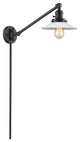 Halophane 1-Light Swing Arm, Oil Rubbed Bronze, Matte White Halophane