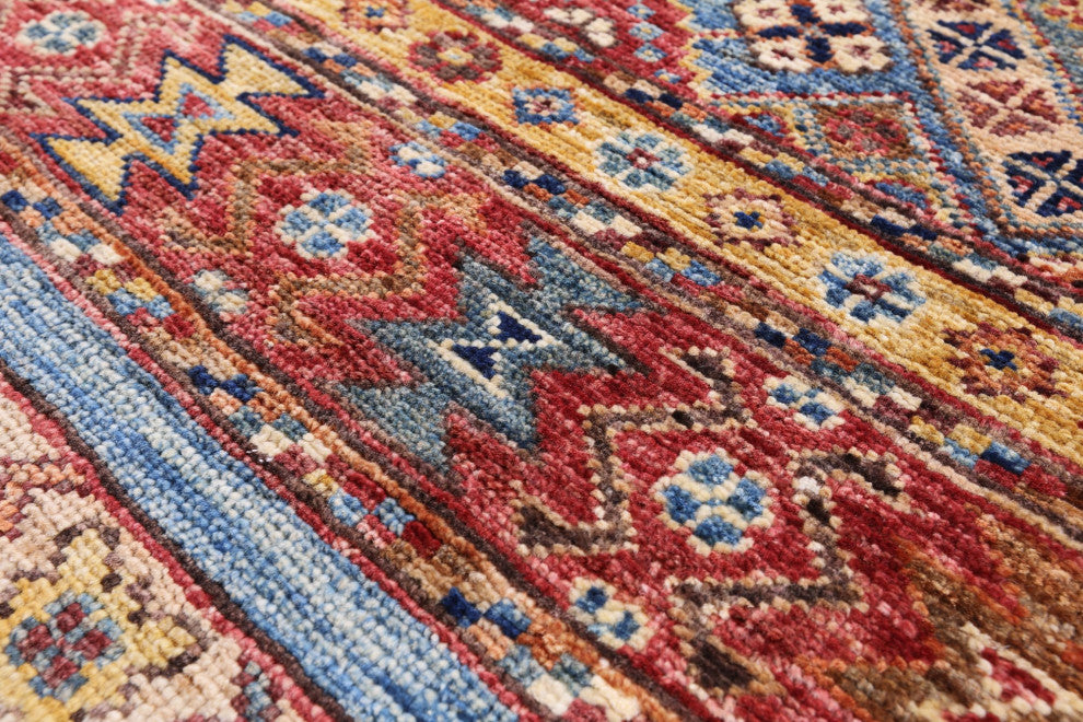 Runner Khorjin Super Kazak Hand-Knotted Wool Rug 2' 7" X 10' 3" Q11000