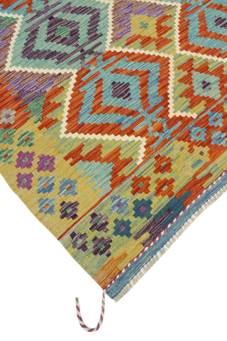 Flatweave Tawil Red/Light Green Rug, 4'10x6'2