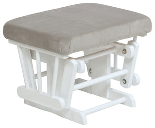 Alice Glider Chair and Ottoman, White, Without Pillow