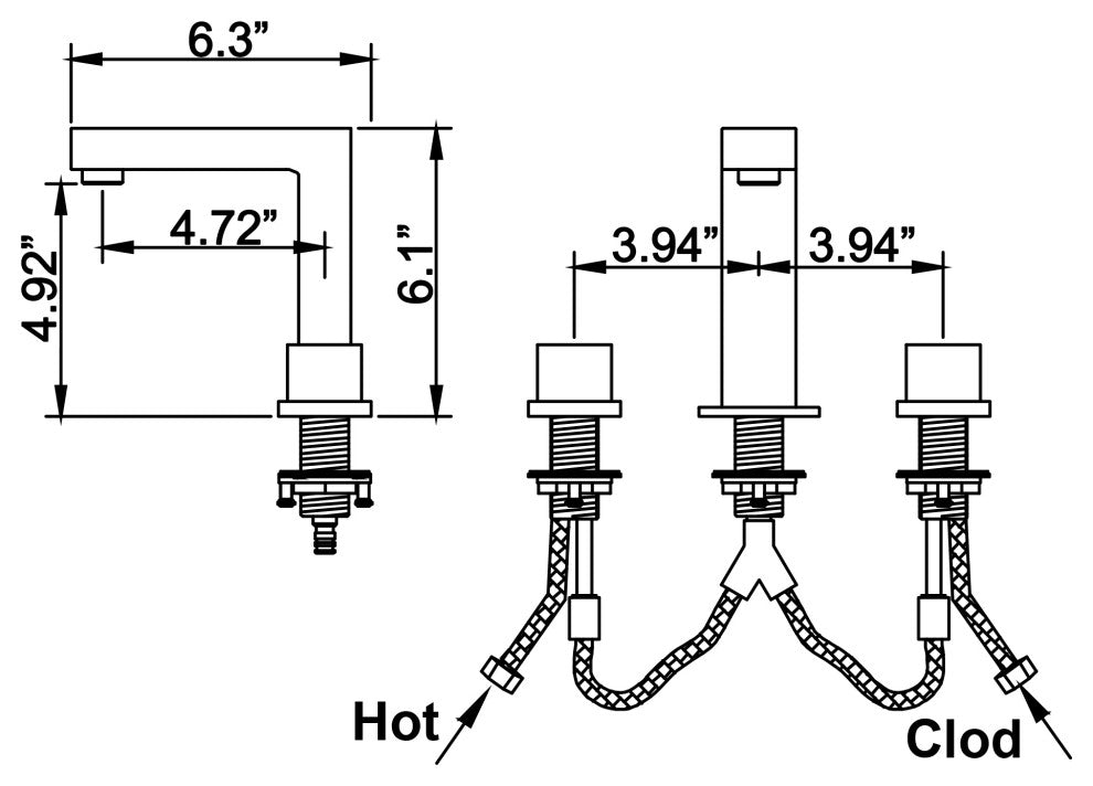 Two Handle Widespread Bathroom Faucet