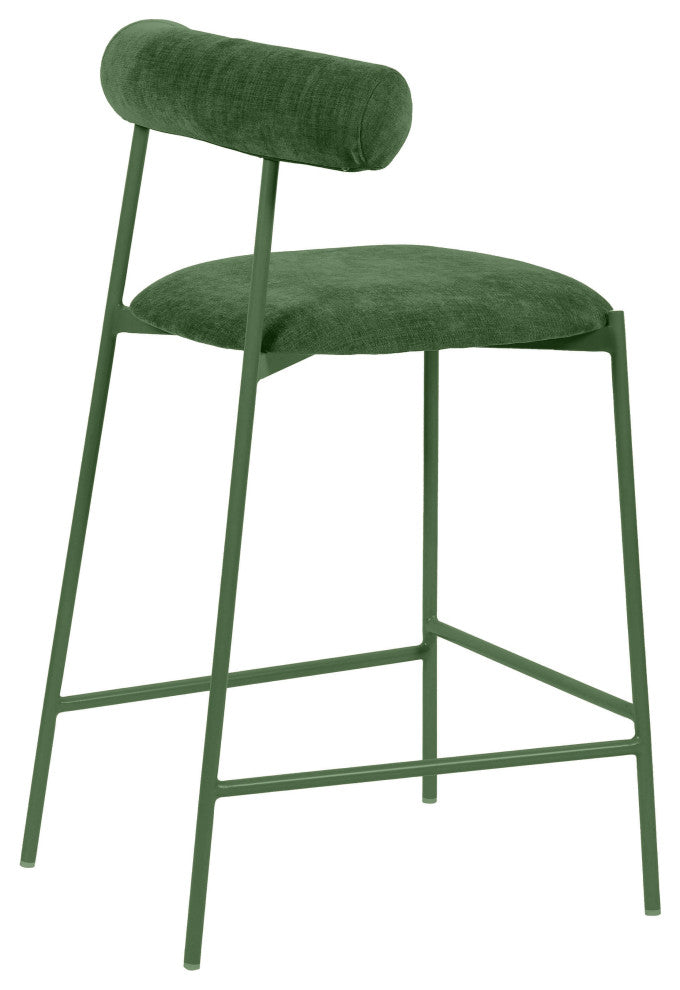 Liliana Velvet Stool, Green, Counter
