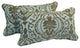 18" Double-Corded Jacquard Chenille Throw Pillows, Set of 2, Blue Damask