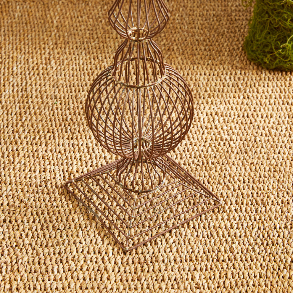 Weathered Metal Wire Finial Garden Structure