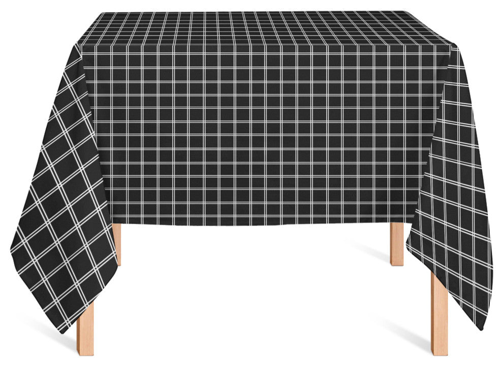 Line Grid Black 58x58 Tablecloth