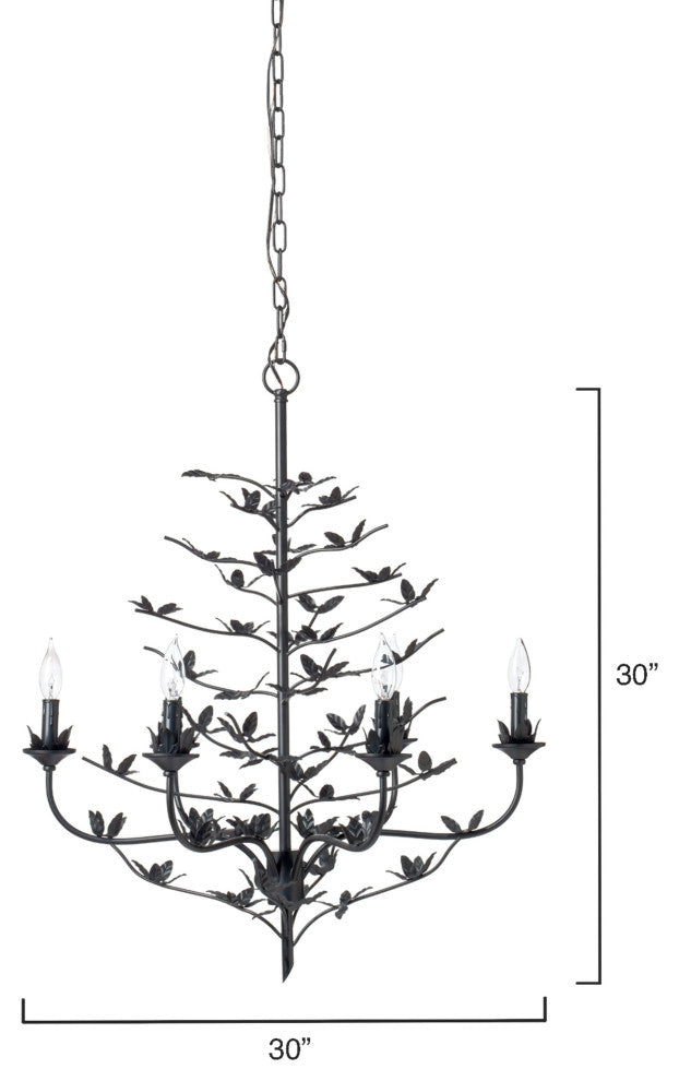 Blooming Iron 6-Light Chandelier, Black