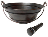 Rustic Aged Copper Copper Bucket Vessel Bath Sink with Drain