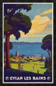 "Evian les Bains" Framed Canvas Giclee by Geo Francois, 25x38"