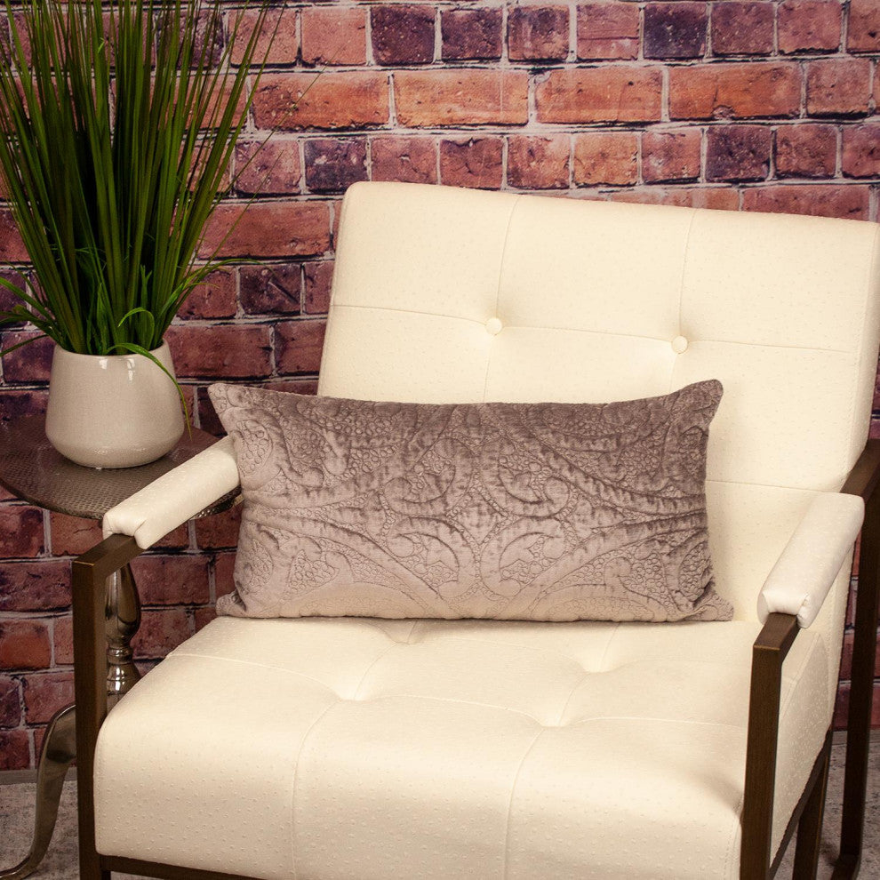 Parkland Collection Cristal Taupe Throw Pillow, Rectangle
