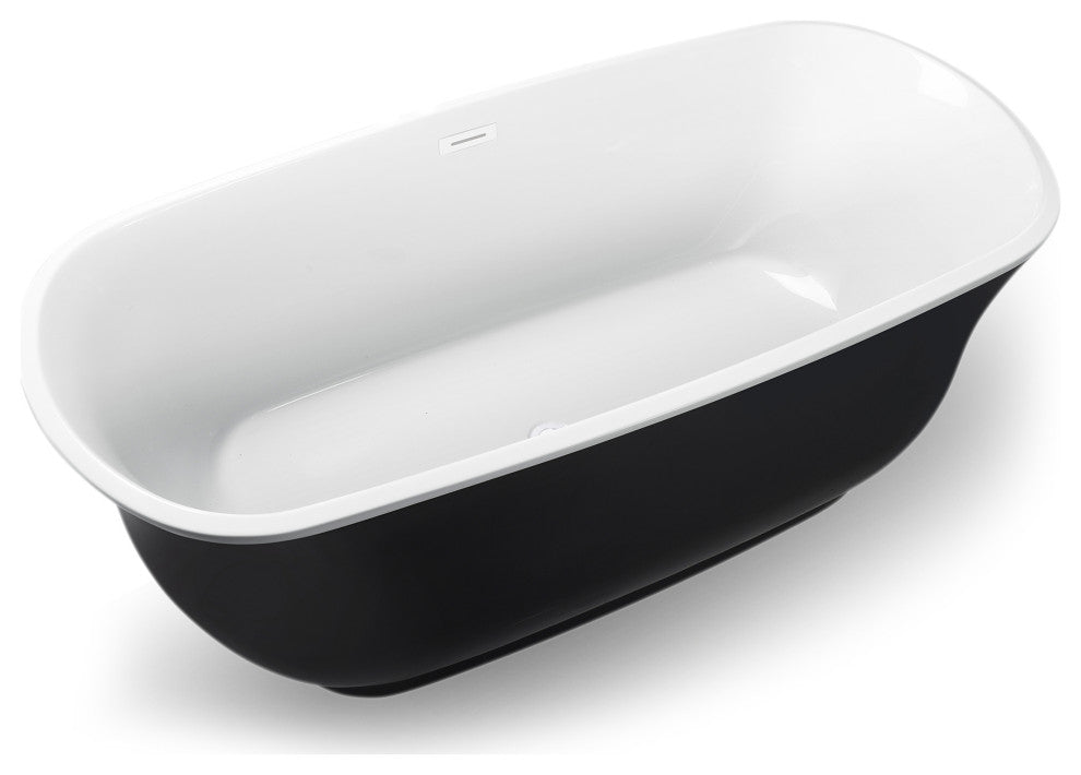 67" Streamline NPT9663WH Freestanding Tub With Internal Drain