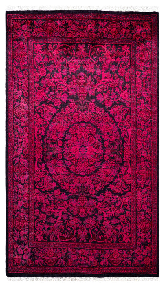 Overdyed One-of-a-Kind Hand-Knotted Area Rug Pink, 3' 1" x 5' 4"