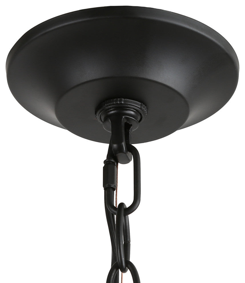 LNC Farmhouse Amtique Globe Brown Wood Chandelier for Kitchen Island, 3 Lights