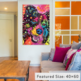 "Border Collie Gallery" by Dean Russo, 40x26x1.5"