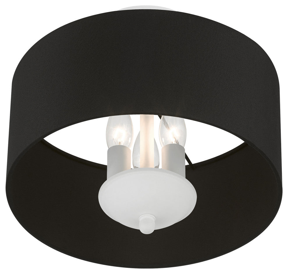 Livex Lighting 3 Light White Semi-Flush Mount