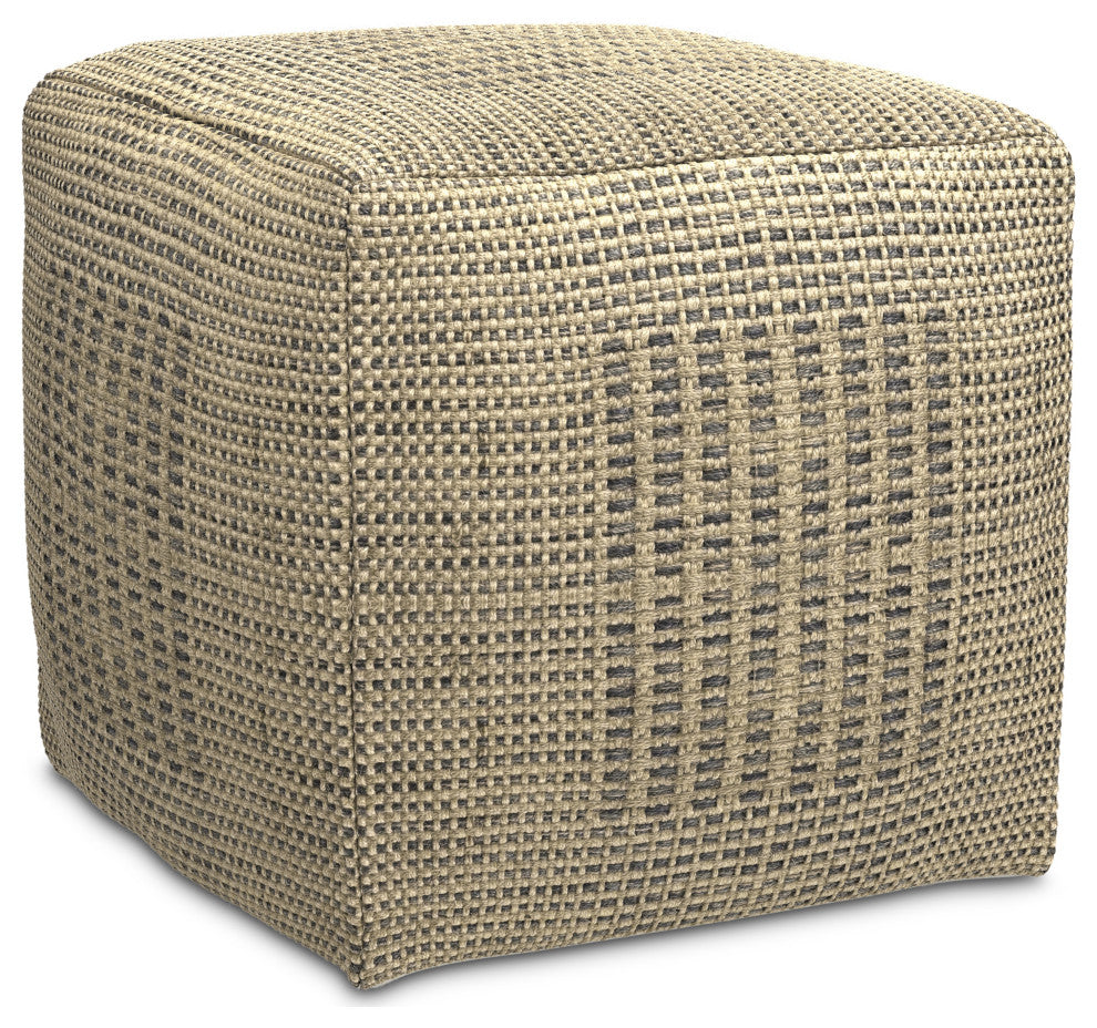 Delilah Square Woven Pouf, Natural