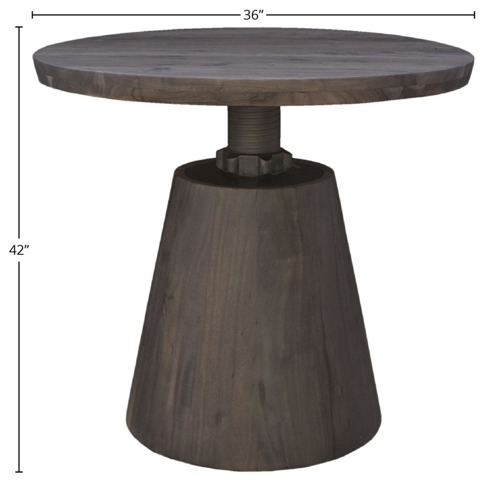 Bronx Bistro Crank Table, Dark Brown