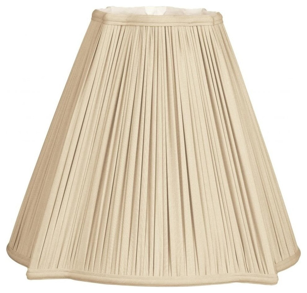 Fancy Square Gather Pleat Basic Lampshade, Beige