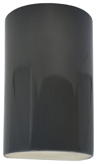 Ambiance Large Cylinder Wall Sconce, Open Top & Bottom, Gloss Grey, LED