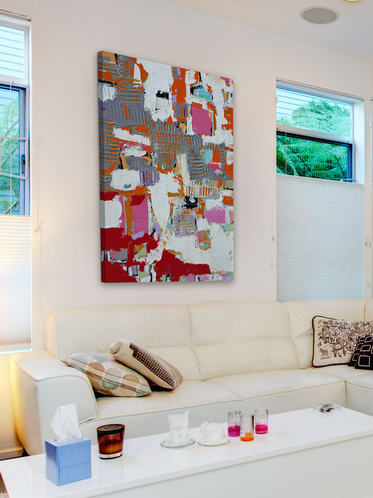 "Encrypted" Painting Print on Wrapped Canvas, 30"x45"