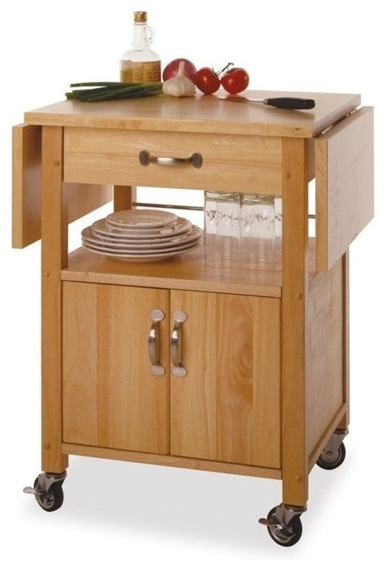 Rachael Kitchen Cart, Drop Leaf, Natural