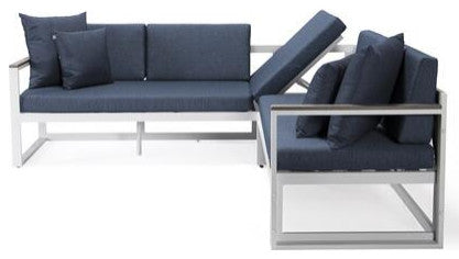 LeisureMod CSLW-80BU Chelsea Sectional Adjustable Headrest&Coffee Table Cushions
