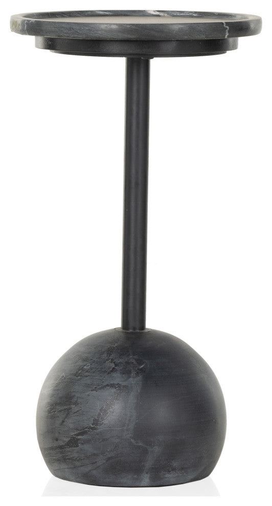 Viola Accent Table-Black Marble