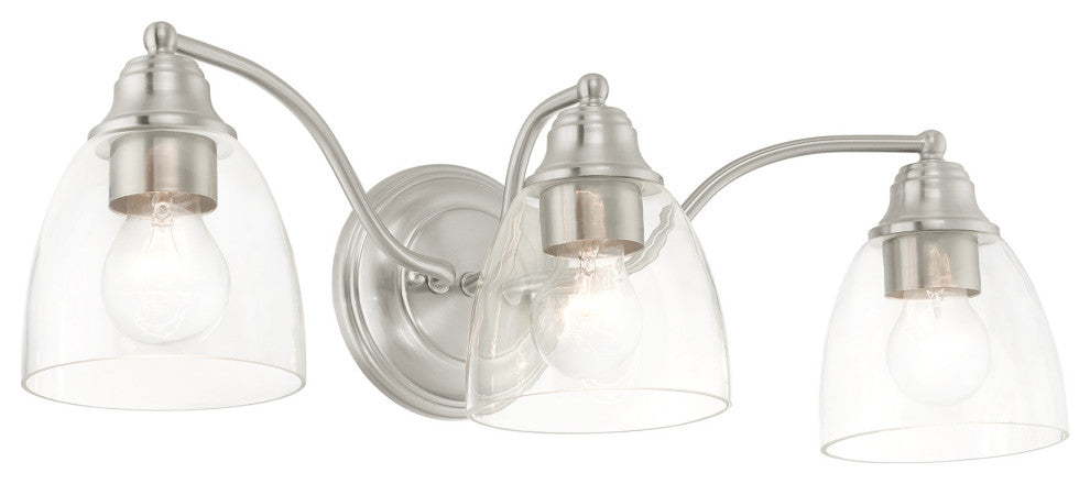 Brushed Nickel Transitional, Colonial, Vanity Sconce